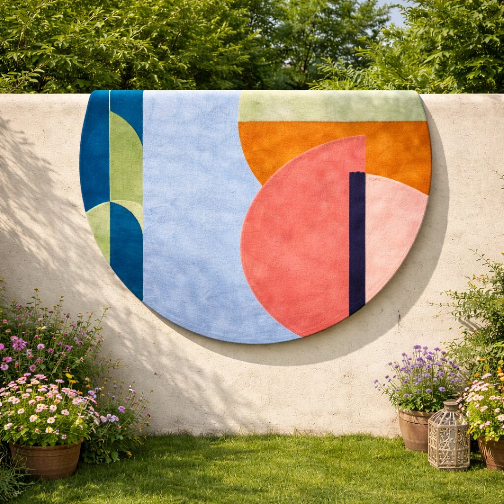 Tufted carpet  Wool area rugs  11x11 12x12 13x13  Round shape  Handmade  Geometric design