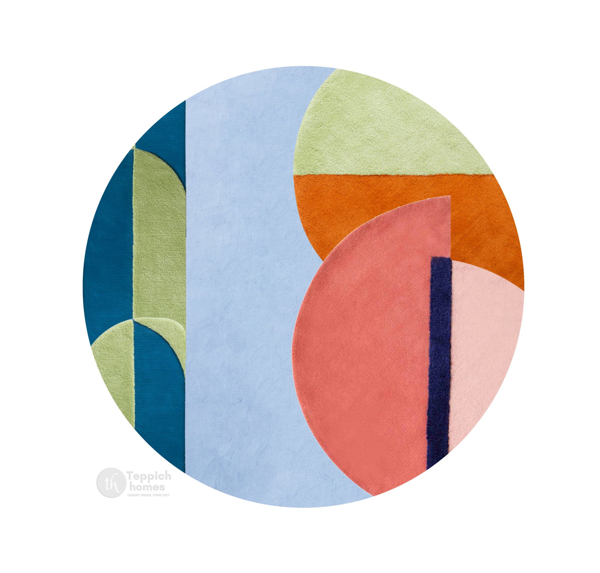 Tufted carpet  Wool area rugs  11x11 12x12 13x13  Round shape  Handmade  Geometric design