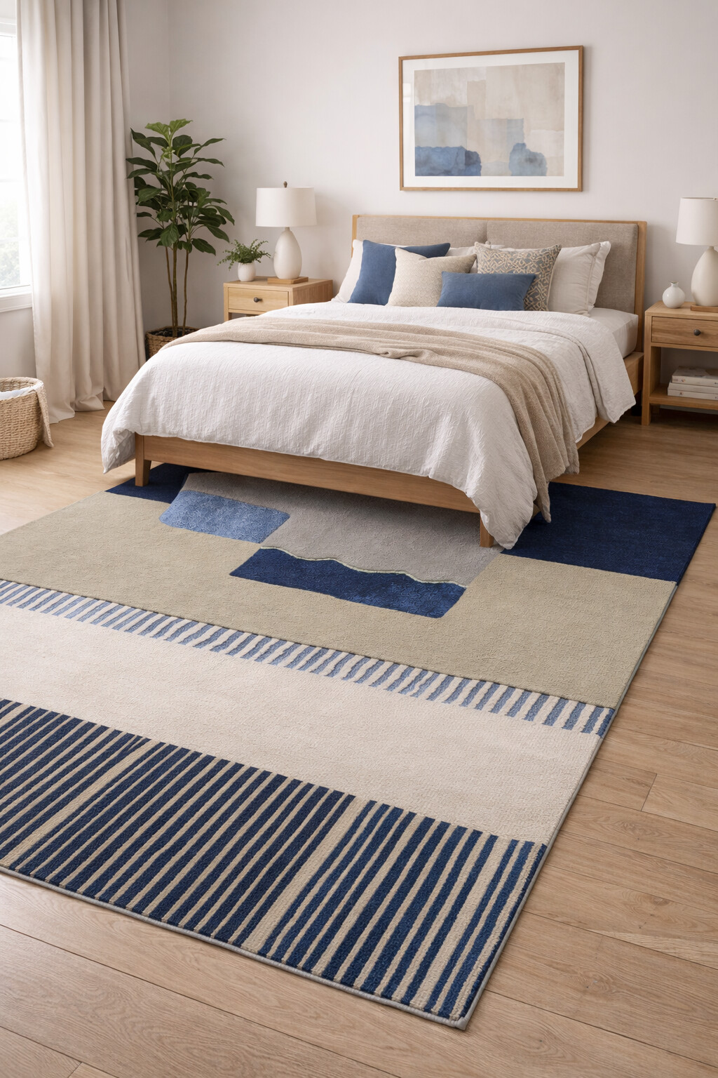 Wool Tufted Area Rug Modern Geometric Design for Kids Dining and Living Rooms 8x13 9x12 11x11 12x15 Rectangular Shape