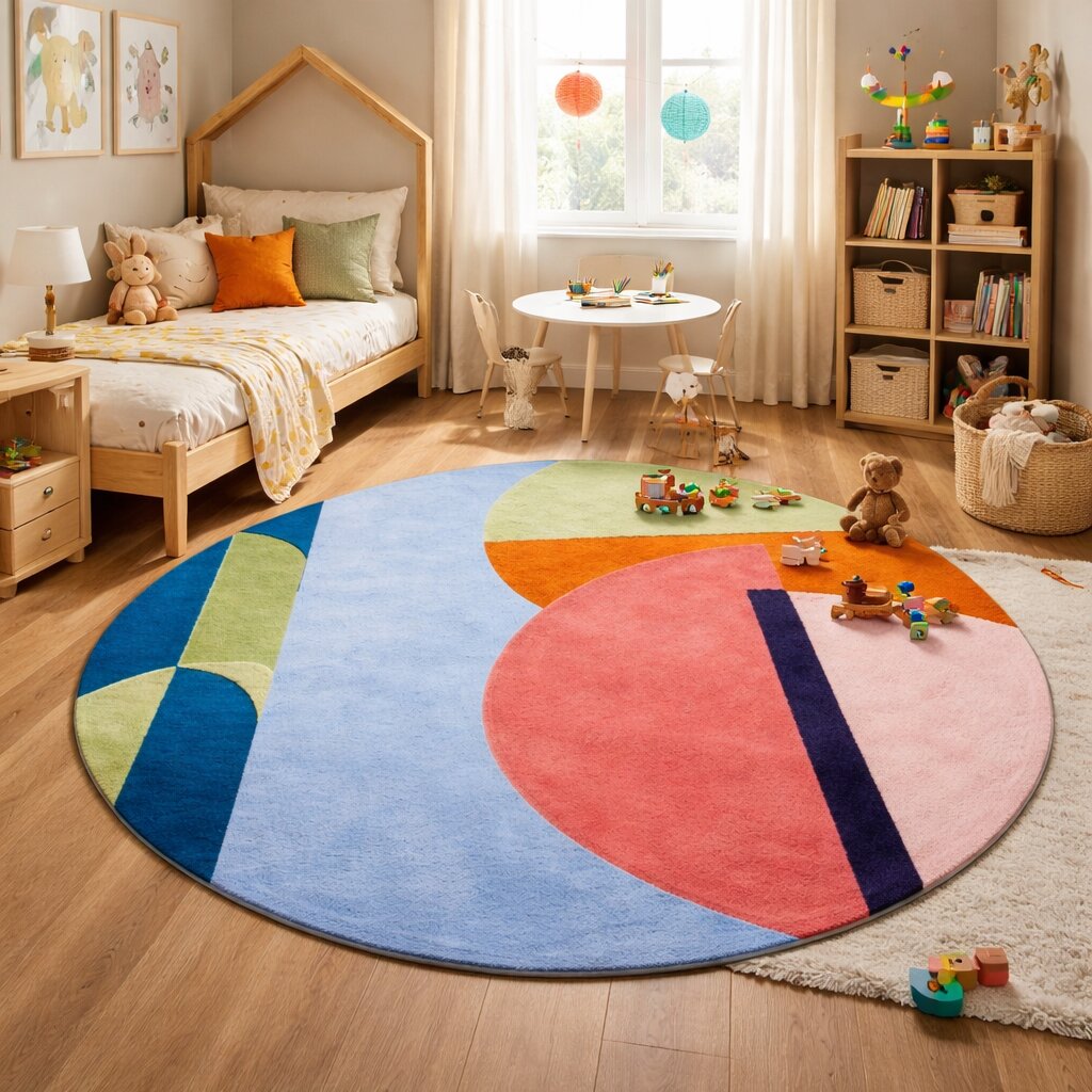 Hand tuft carpet  8x8 9x9 10x10  Geometric rugs  Bed Living room  Round wool carpets  11x11 Area rug