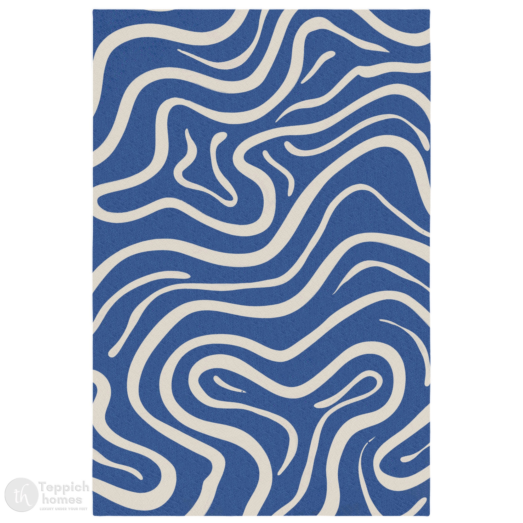 Tufted Area Rug in Abstract Design Blue Color Rectangle Shape 5x8 6x9 8x13 10x13 Sizes for Hallway Bedroom and Living Room