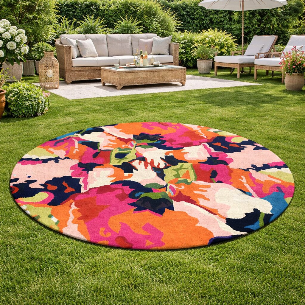 Hand Tufted Wool Carpet 6x6 7x7 8x8 9x9 Round Tufted Living Dinning Room