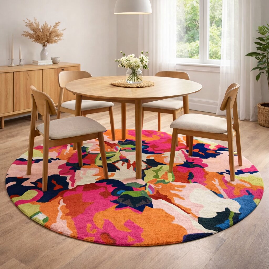 Hand Tufted Wool Carpet 6x6 7x7 8x8 9x9 Round Tufted Living Dinning Room
