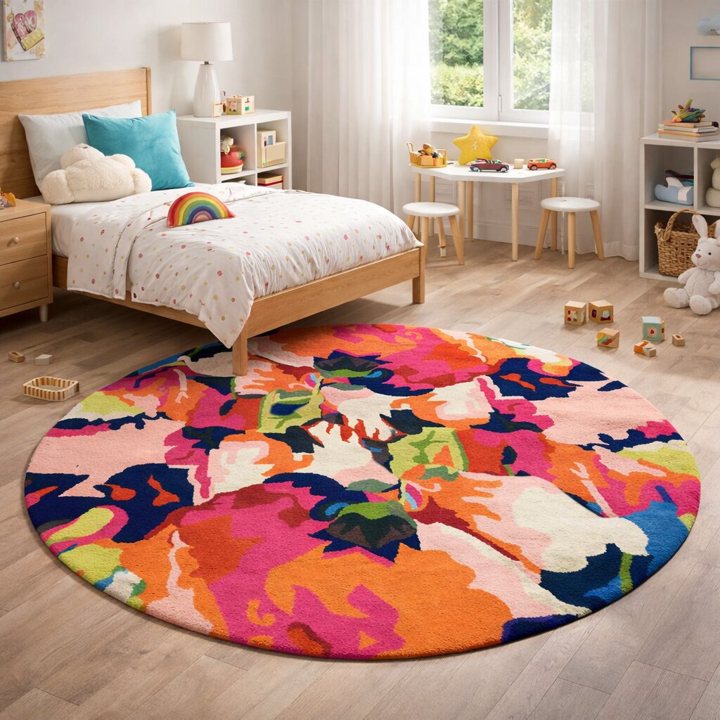 Hand Tufted Wool Carpet 6x6 7x7 8x8 9x9 Round Tufted Living Dinning Room