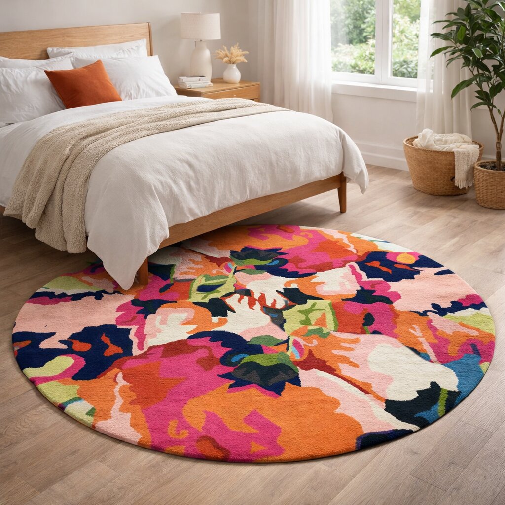 Hand Tufted Wool Carpet 6x6 7x7 8x8 9x9 Round Tufted Living Dinning Room