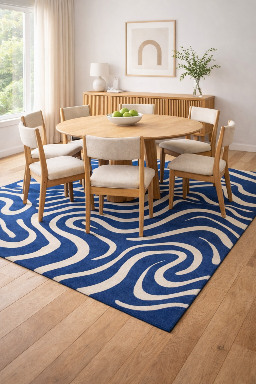 Tufted Area Rug in Abstract Design Blue Color Rectangle Shape 5x8 6x9 8x13 10x13 Sizes for Hallway Bedroom and Living Room