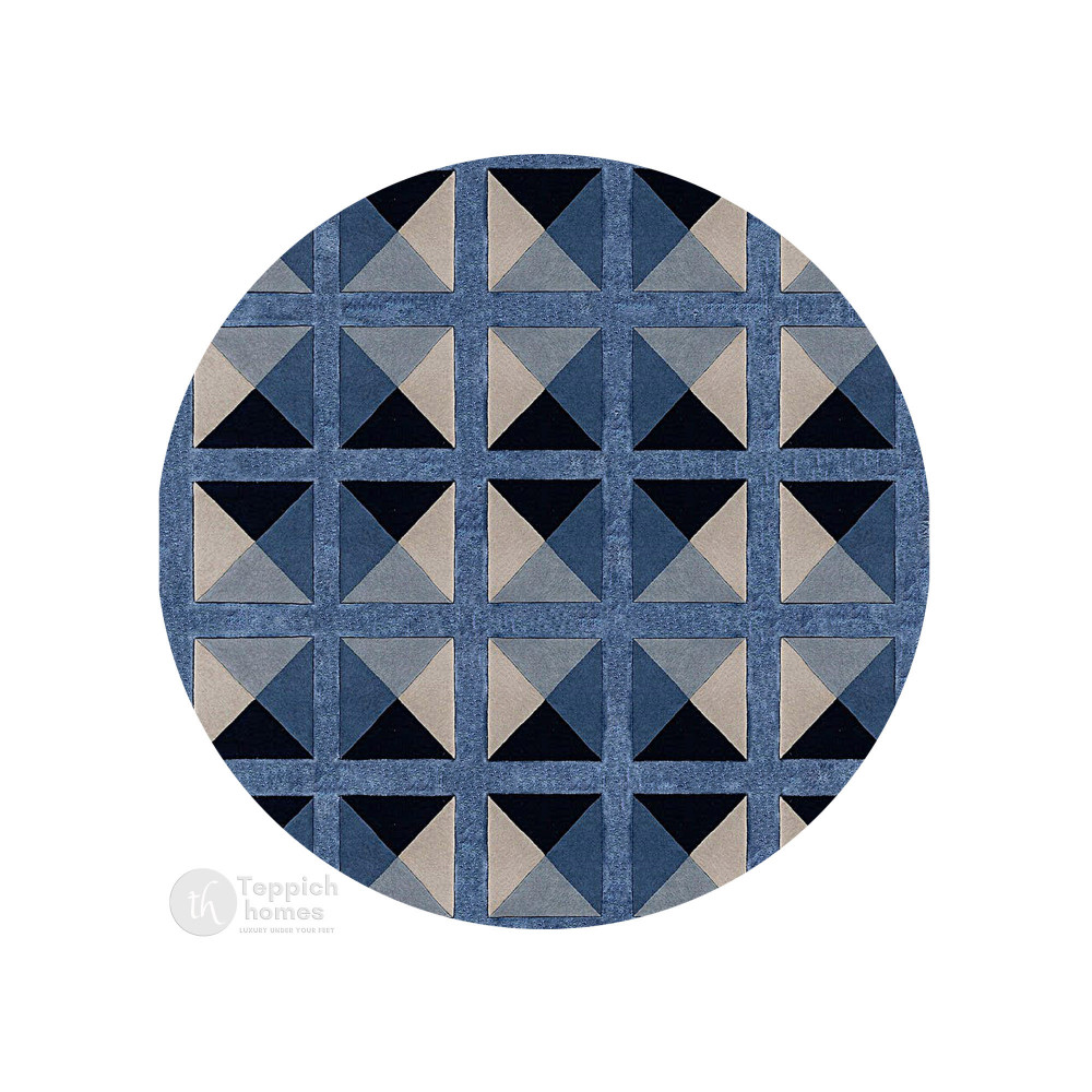 Image of Round area rug | 9x9, Tufted wool |  6x6, 7x7, 8x8 |  Rugs for Living |  Bed, room 10x10 |  Handmade carpet