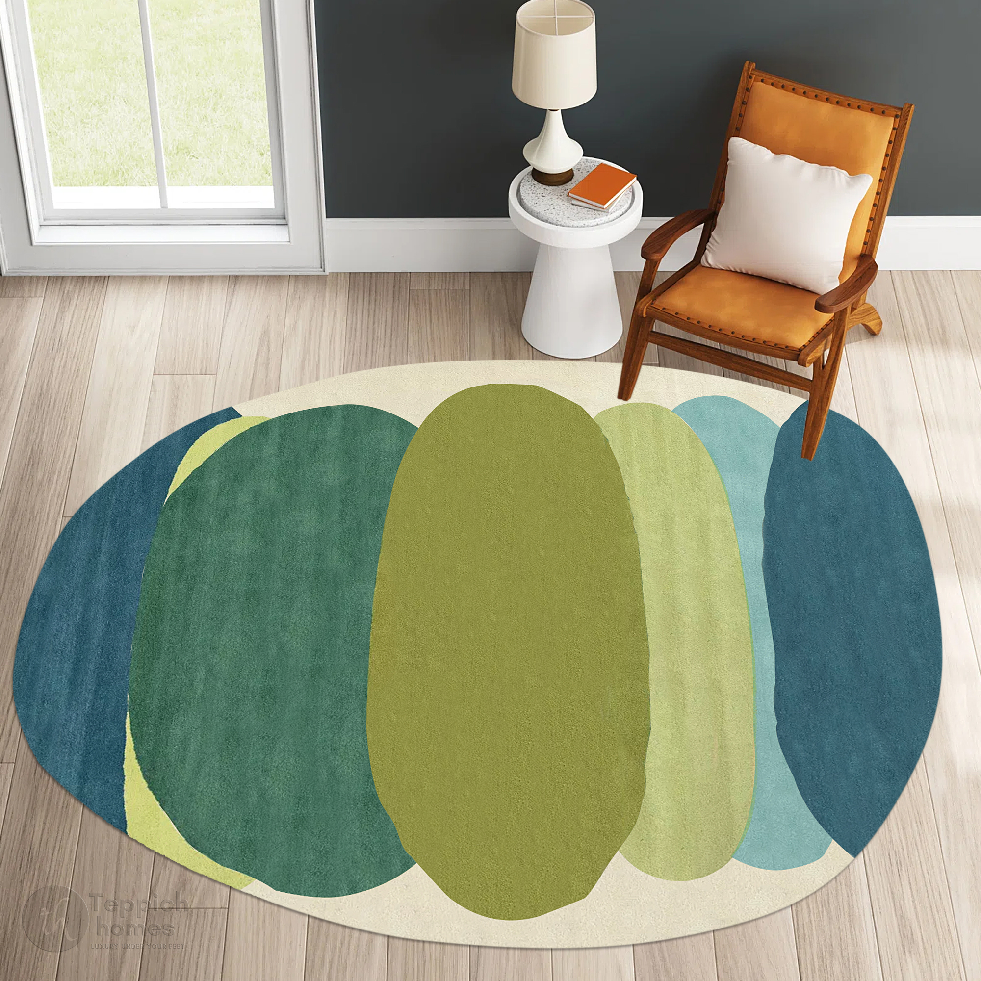 Nature Inspired Abstract Hand Tufted Rug 10x14