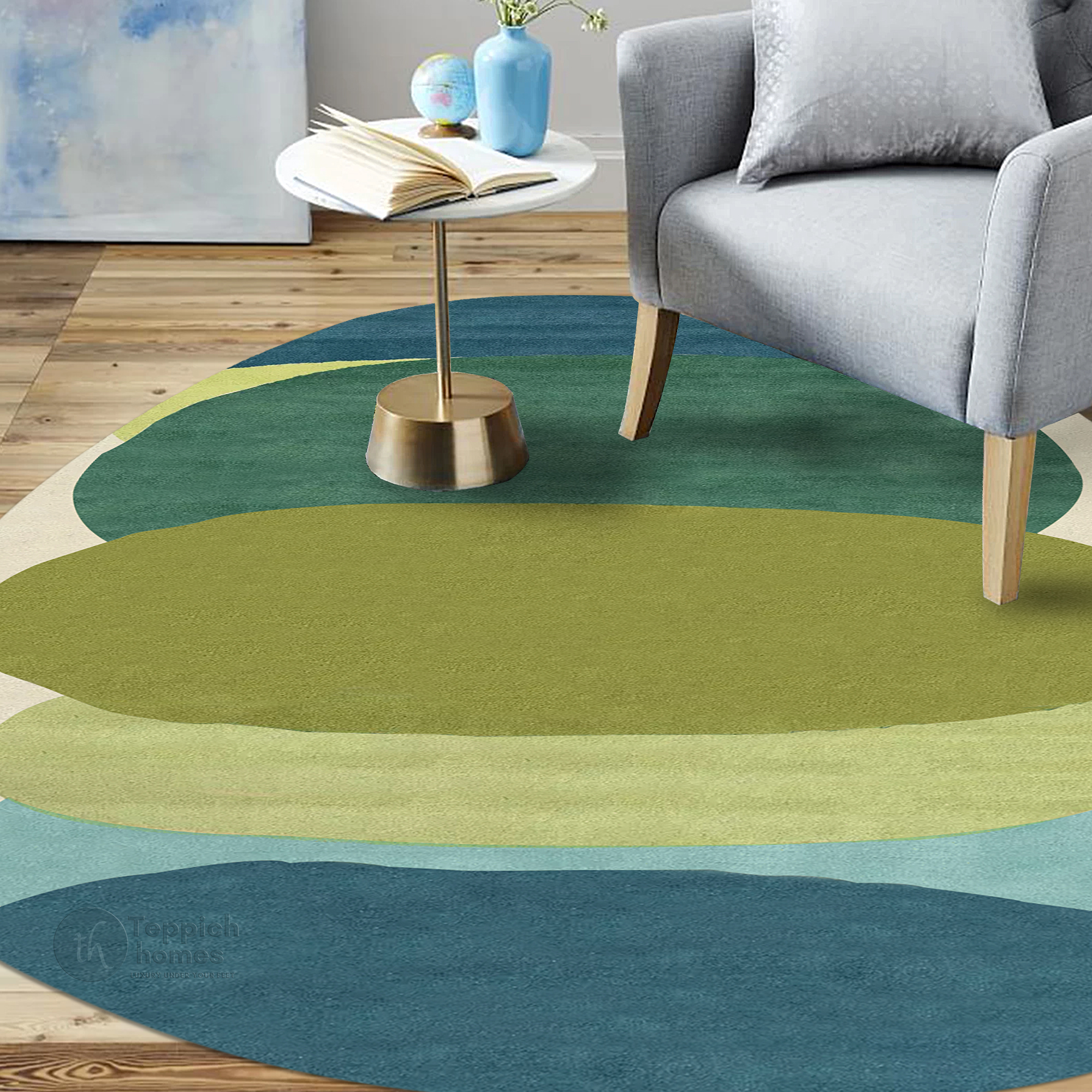 Nature Inspired Abstract Hand Tufted Rug 6x9