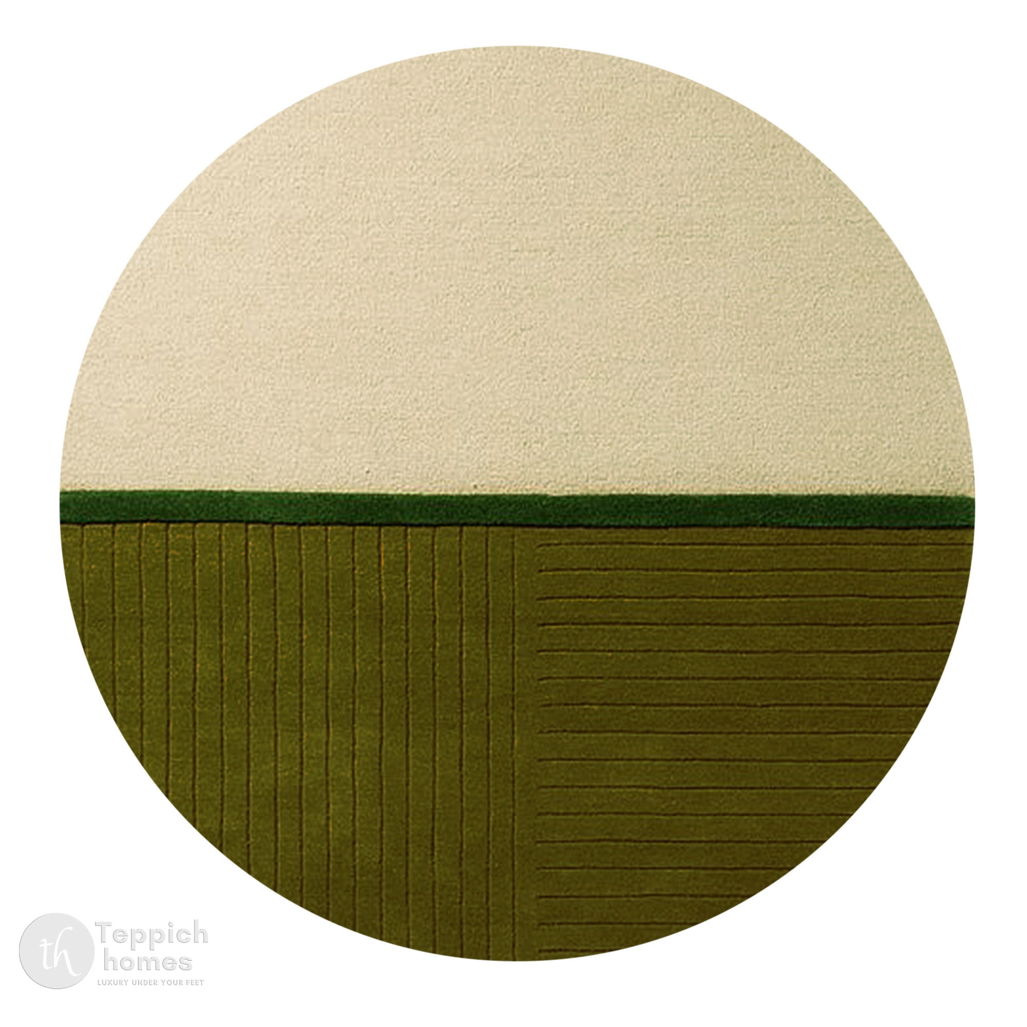 Bedroom rugs 5x5  Geometric carpet  Round area rug  6x6 7x7 8x8 9x9  Tufted carpets  Cream and Green color