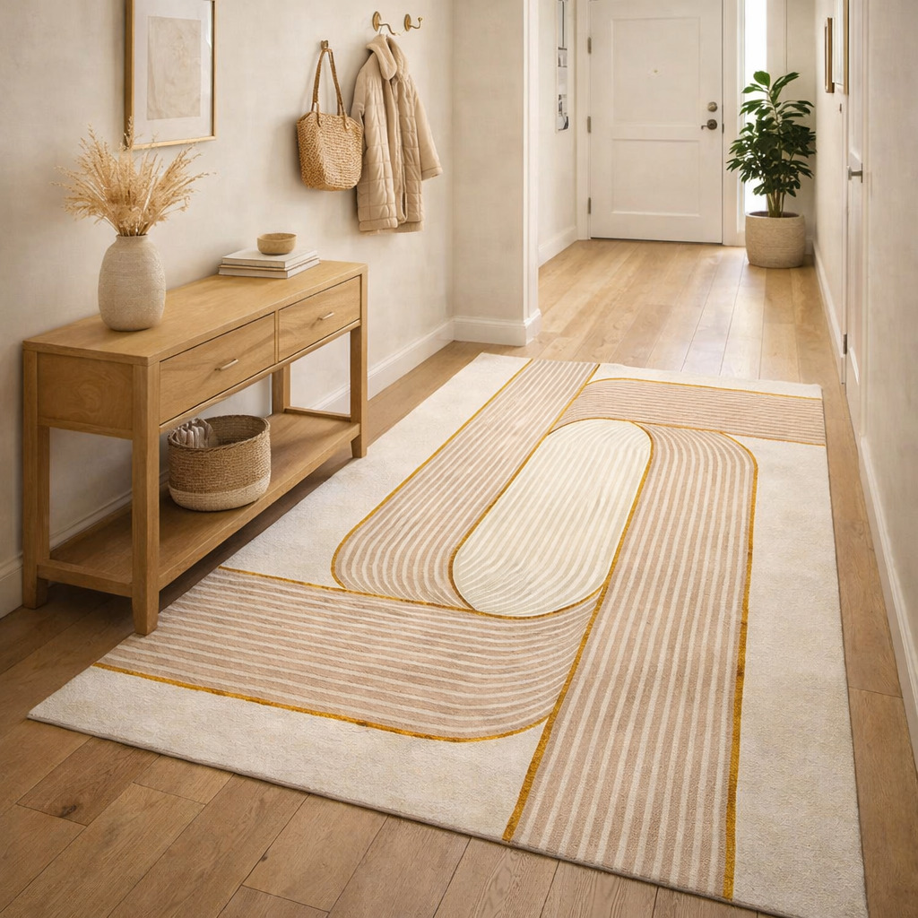 Boho Tufted Rug 8x10 8x11 9x10 9x12 Living Room Rug Wool Silk Carpet Hand Tufted