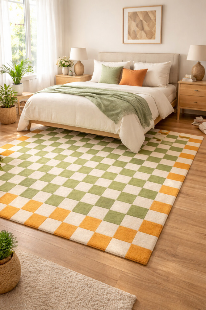 Image of Hand Tufted, Wool Area Rugs, Vibrant Orange &amp; Green, Living Room, Dining Room, Bedroom, and Hallway, 8x11, 9x12, and 9x13 Sizes