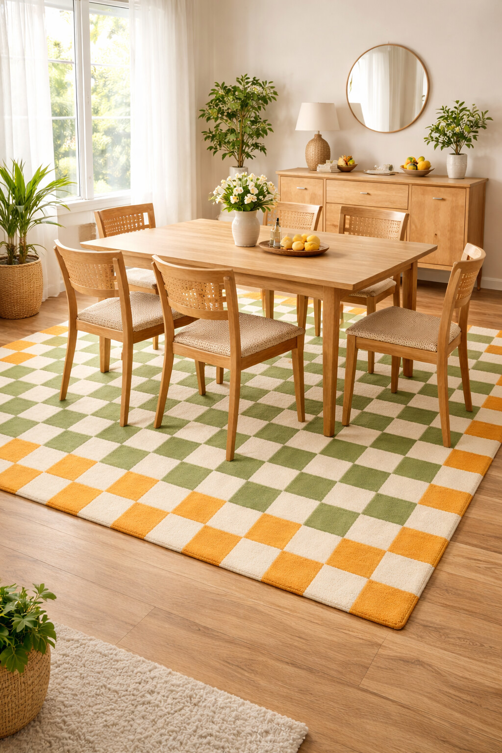 Hand Tufted Wool Area Rugs Vibrant Orange  Green Living Room Dining Room Bedroom and Hallway 8x11 9x12 and 9x13 Sizes