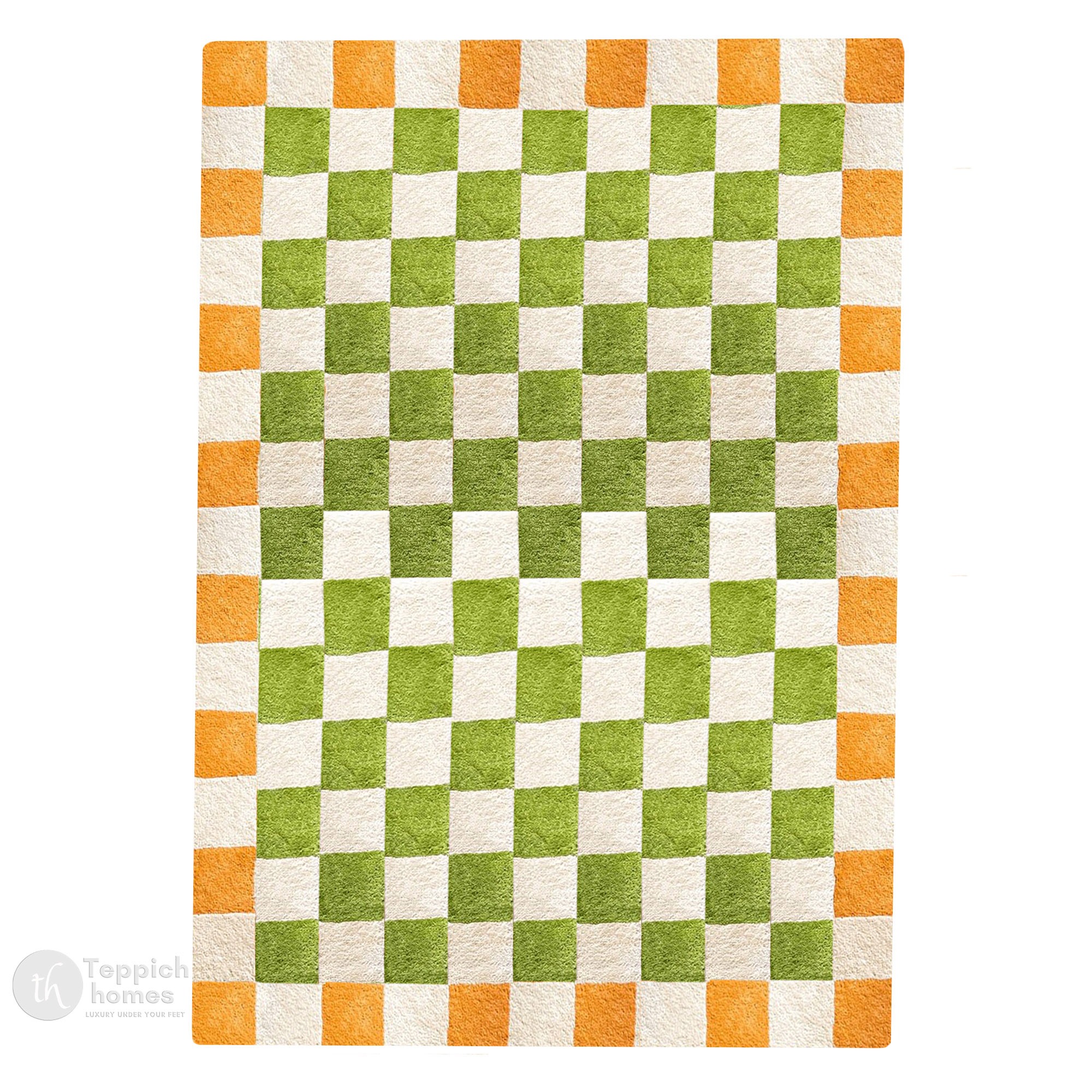Hand Tufted Wool Area Rugs Vibrant Orange  Green Living Room Dining Room Bedroom and Hallway 8x11 9x12 and 9x13 Sizes