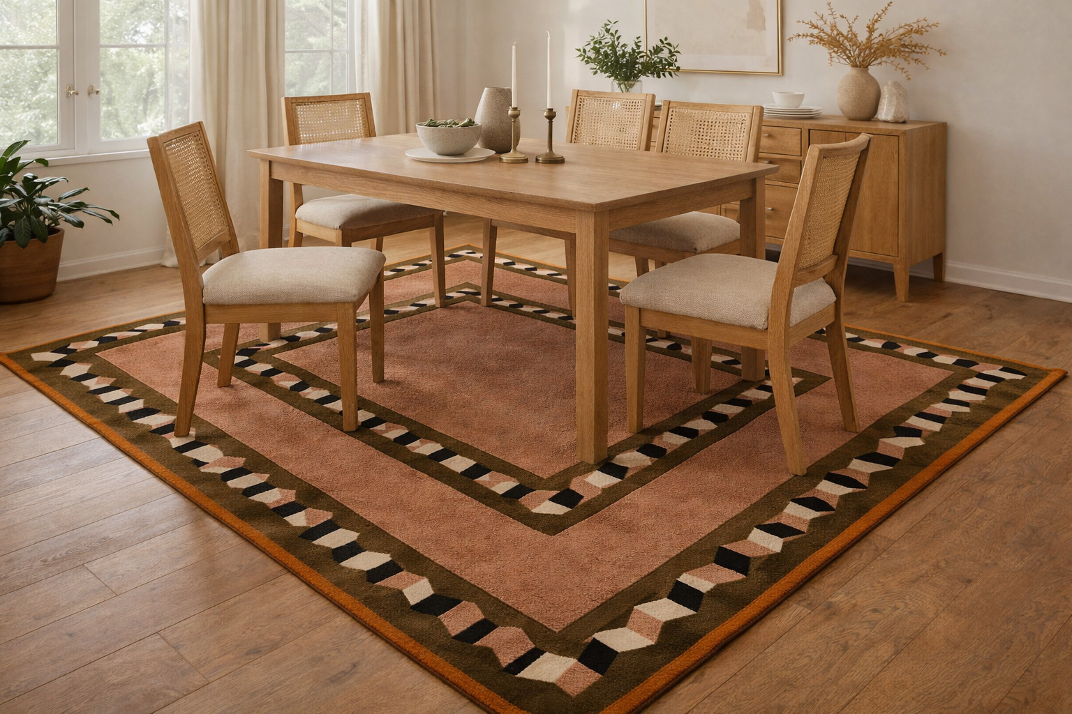 Rust Color Tufted Area Rugs Geometric Design for Kids Living Room 5x8 7x10 8x13 10x14 Rectangle Shapes Wool Carpets