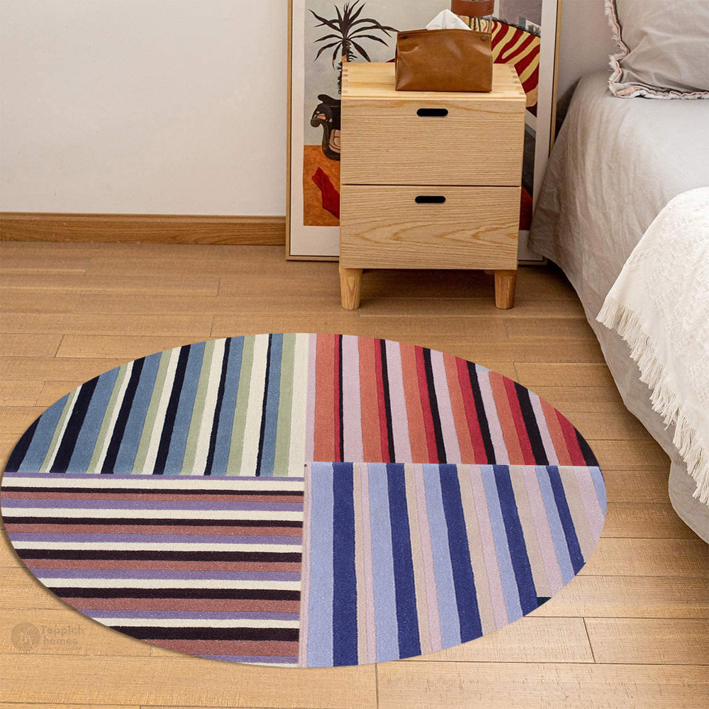 12x11 Rug Handmade, Natural Multicolor, Round,, Wool Rug , 5x5, 6x6, 11x11, and ...