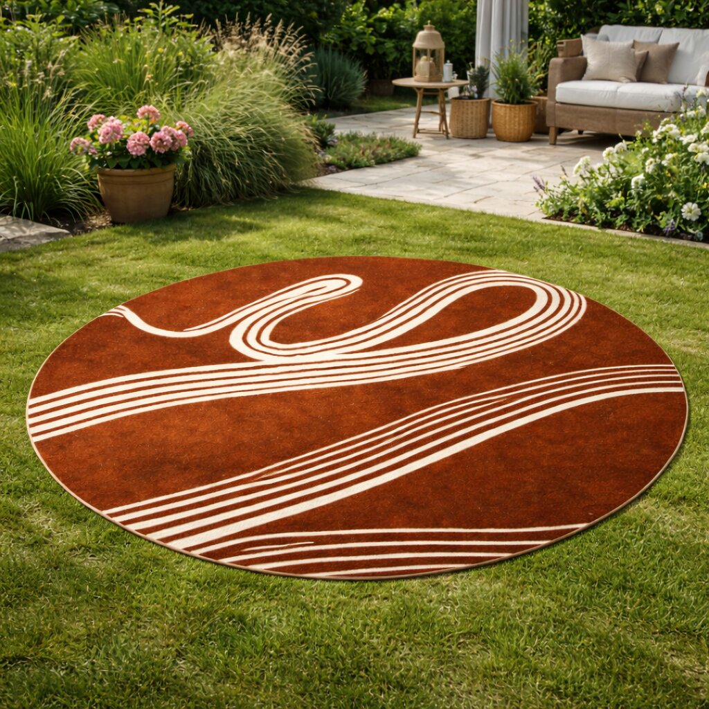 Spiral rug  6x6 Circle rug  5x5 7x7 8x8 9x9  Hand tuft  Brown carpet  Area rugs  Bed Living room