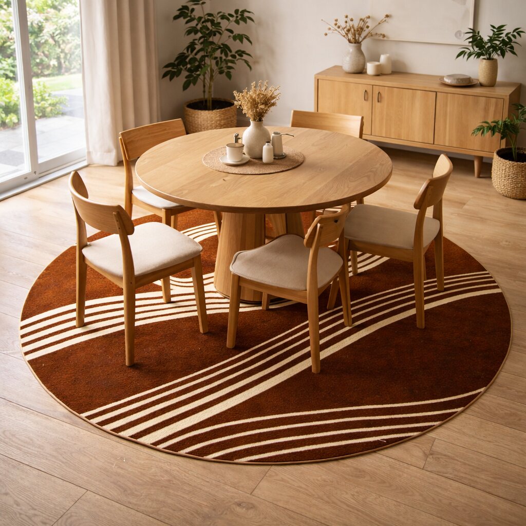 Spiral rug  6x6 Circle rug  5x5 7x7 8x8 9x9  Hand tuft  Brown carpet  Area rugs  Bed Living room