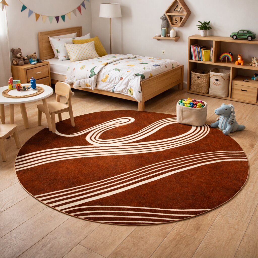 Spiral rug  6x6 Circle rug  5x5 7x7 8x8 9x9  Hand tuft  Brown carpet  Area rugs  Bed Living room