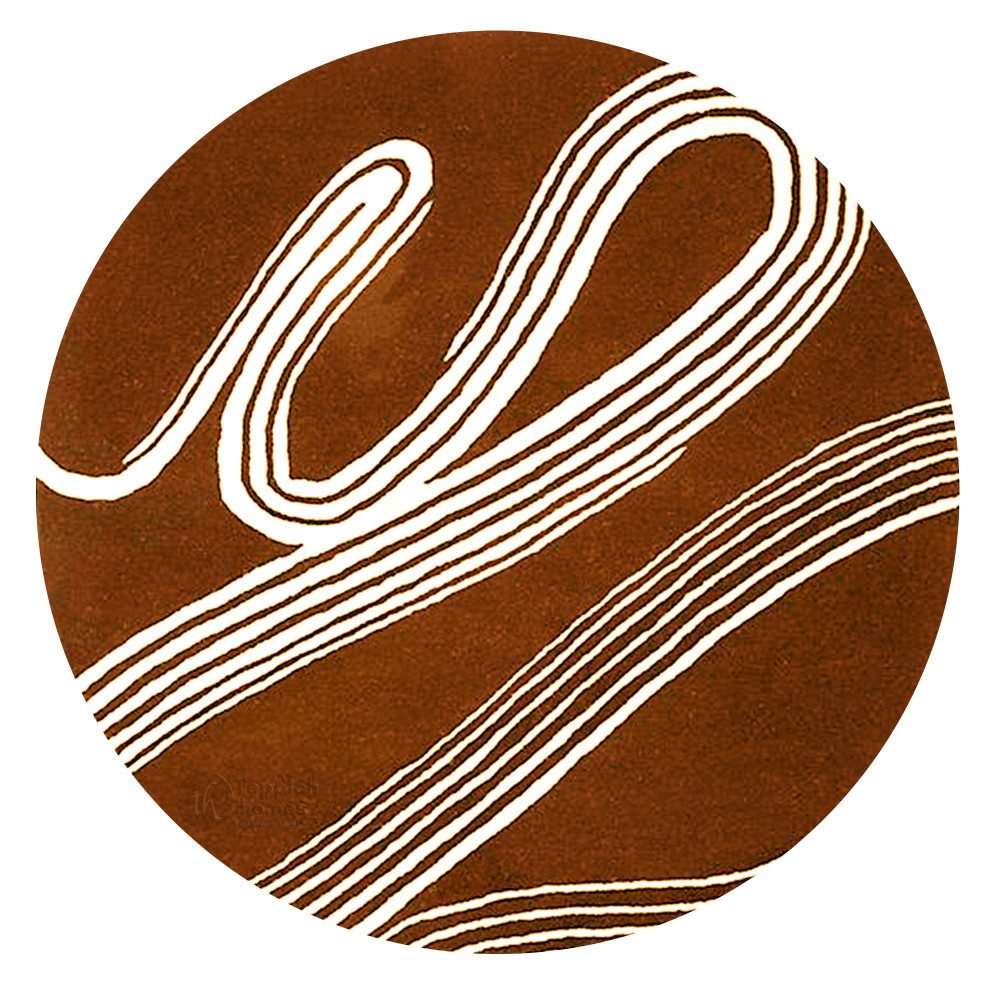 Image of Spiral rug | 6x6 Circle rug | 5x5, 7x7, 8x8, 9x9 | Hand tuft | Brown carpet | Area rugs | Bed, Living, room