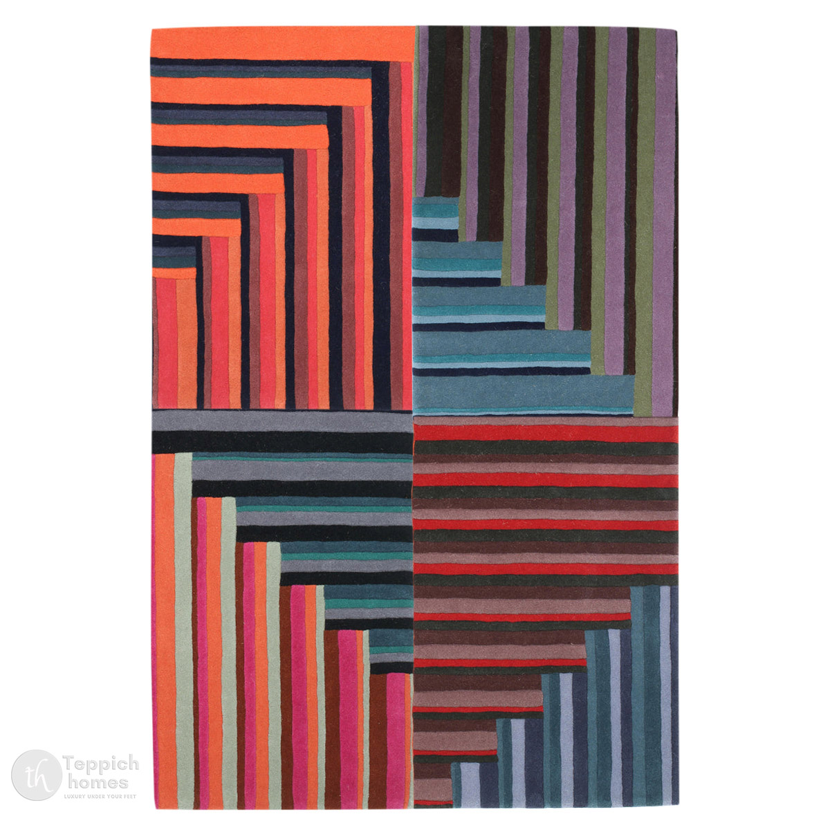 Bold Dark-Toned Striped Rug