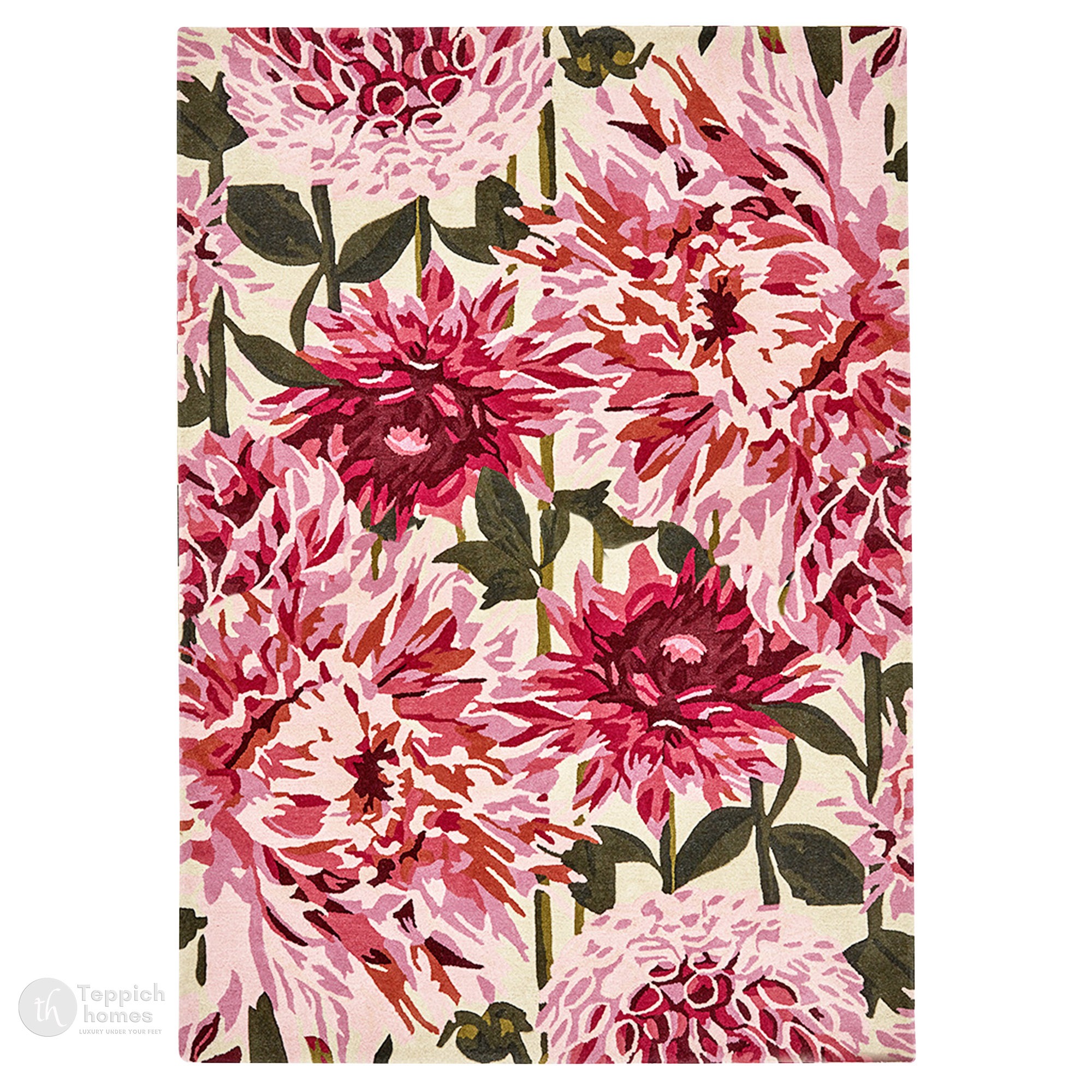Hand Tufted Rug for Bedroom  100 Premium Woolen Floral Print Area Carpet Living Space