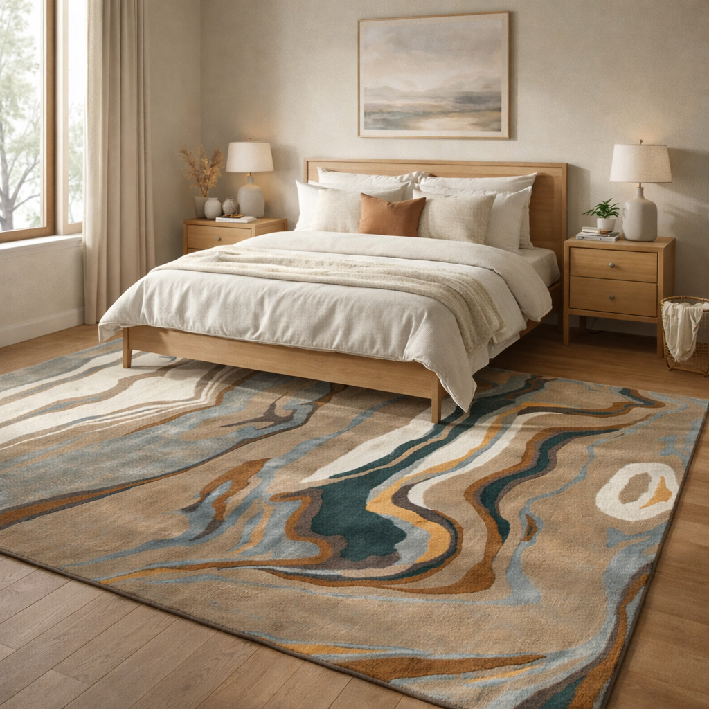 Wool area rug  7x10 8x11 9x12  Abstract carpet  Hand tuft rugs  Bed Living room