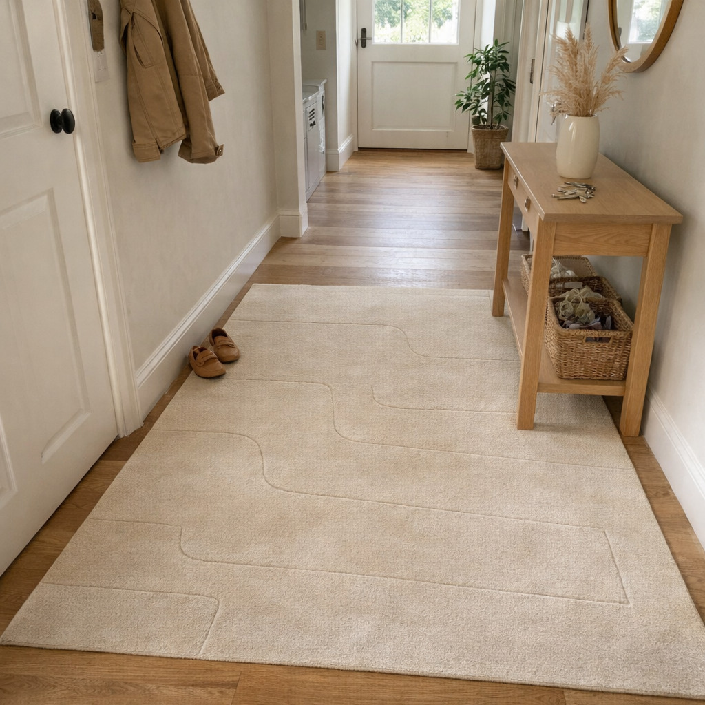 Cream area rug  9x12 10x13 11x13  Hand tuft carpet  Bed Living Kids room  Woolen rugs