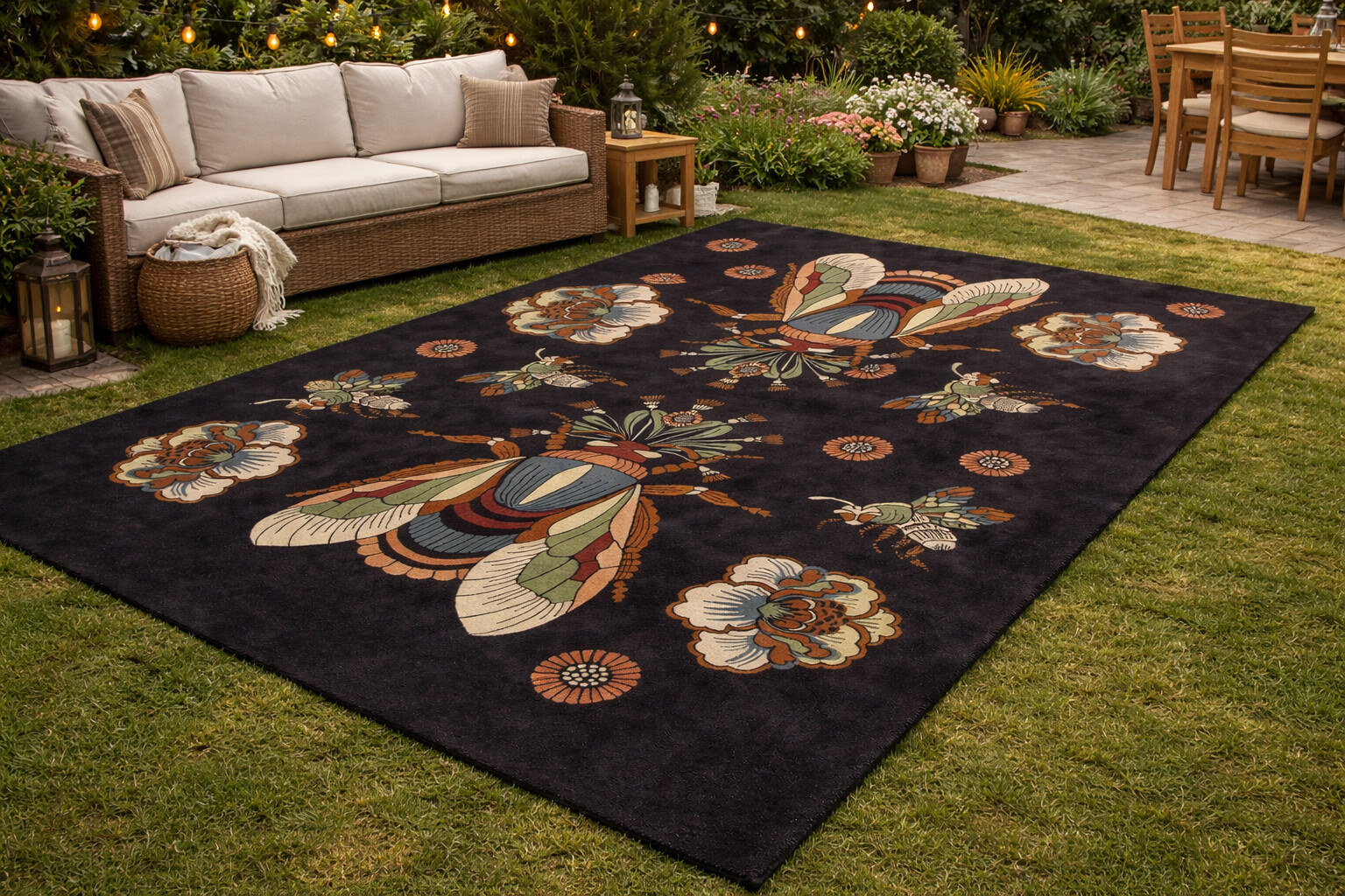 Hand Tufted Wool Black Color Animal Print Rug 6x8 6x9 7x10 8x10 Hand Tufted Bedroom