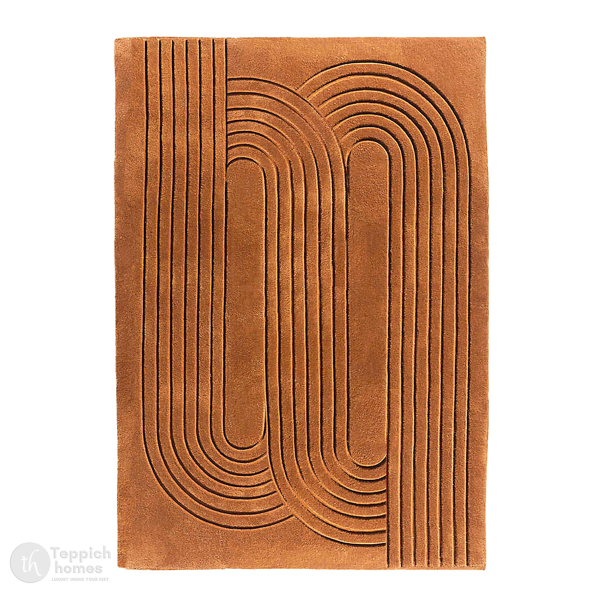 Hand Tufted Terracotta Rug for Bedroom  Rectangle Shape Rug for Living Room