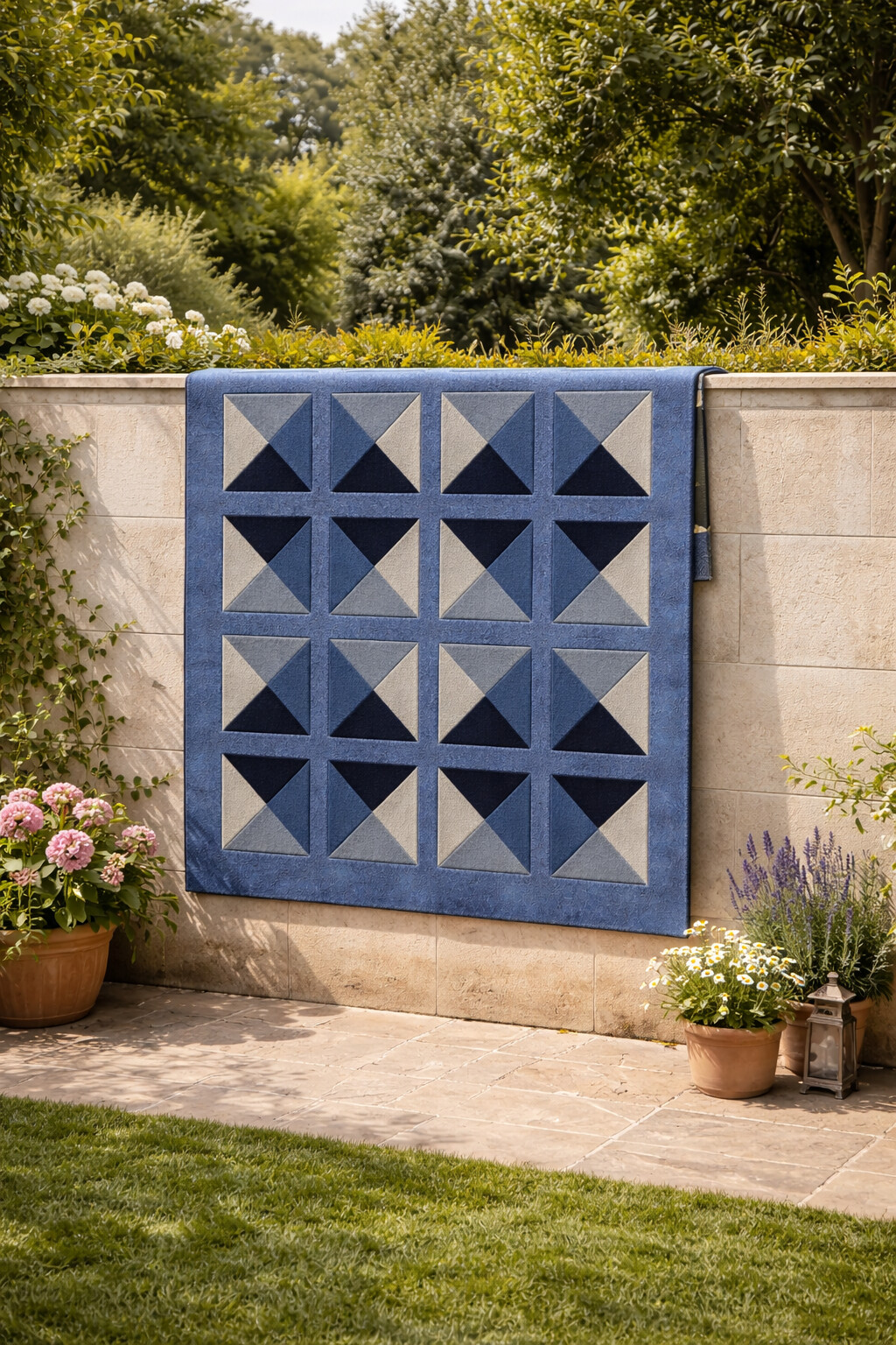 Hand Tufted Geometric Area Rug Blue Perfect for Living Room Dining Room Hallway Bedroom Available in 5x6 5x8 6x9 7x9 7x10 9x12 Sizes