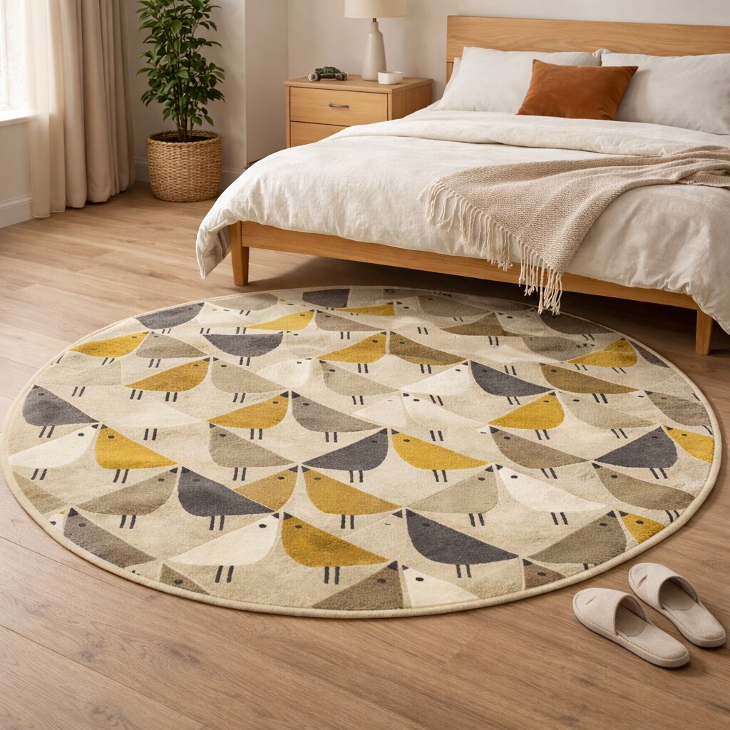 Whimsical round rug  8x8 10x10 12x12 15x15  Hand tuft  Area rugs  Bed Living room