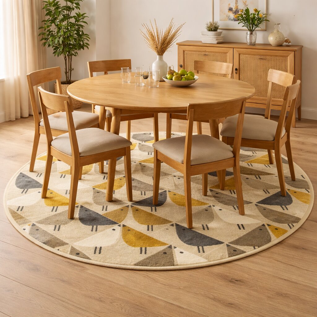 Whimsical round rug  8x8 10x10 12x12 15x15  Hand tuft  Area rugs  Bed Living room