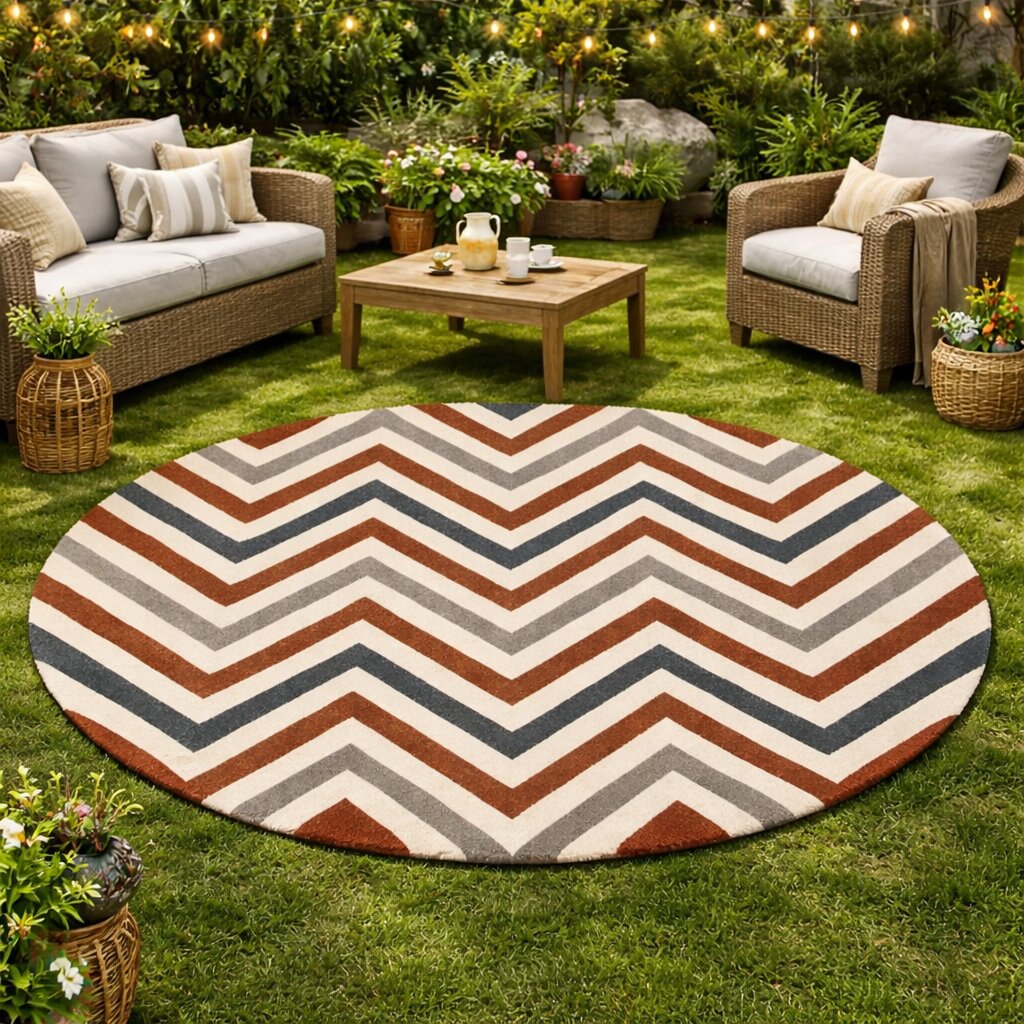 Round hallway rug  Geometric carpet  8x8 10x10 12x12 15x15  Contemporary rugs  Hand tufted  Bed Living room