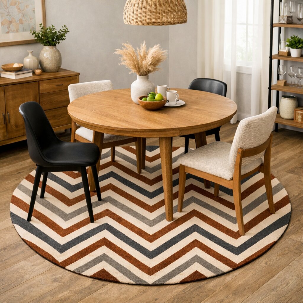 Round hallway rug  Geometric carpet  8x8 10x10 12x12 15x15  Contemporary rugs  Hand tufted  Bed Living room