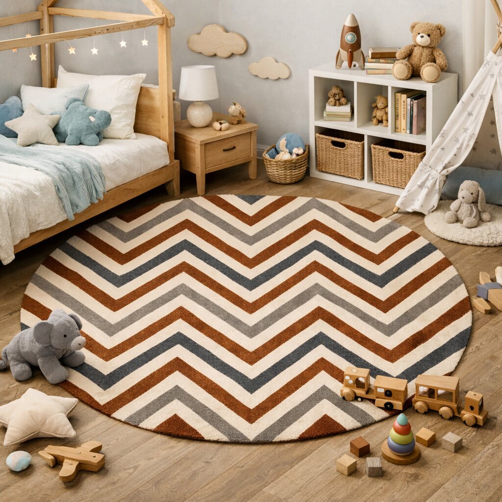 Round hallway rug  Geometric carpet  8x8 10x10 12x12 15x15  Contemporary rugs  Hand tufted  Bed Living room