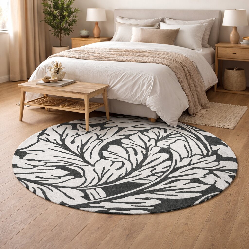 Round Area Rug Hand Tufted 6x8 6x9 6x10 7x10 Grey Area Rug Bedroom
