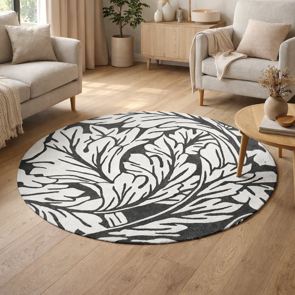 Round Area Rug Hand Tufted 6x8 6x9 6x10 7x10 Grey Area Rug Bedroom