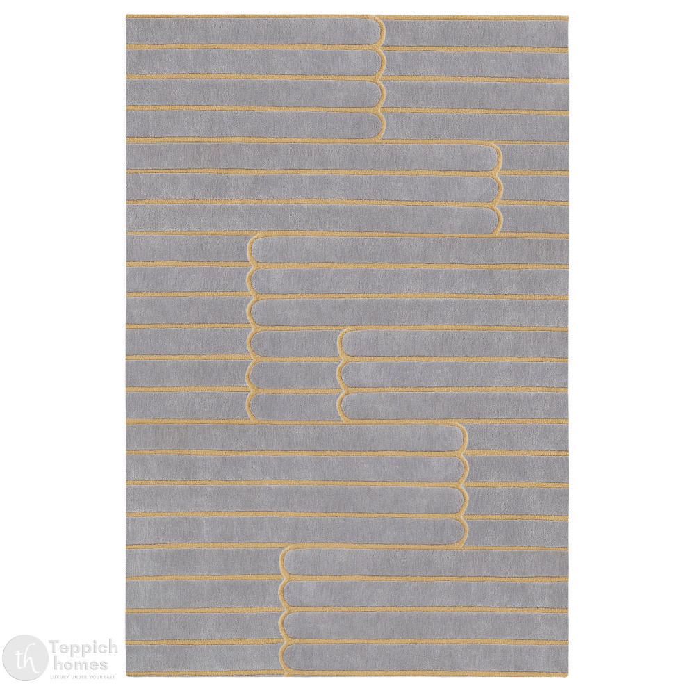Image of Rugs for Living room | Geometric wool | Tufted carpet | 5x8, 6x9, 7x10, 8x11 | Area rug | Grey color