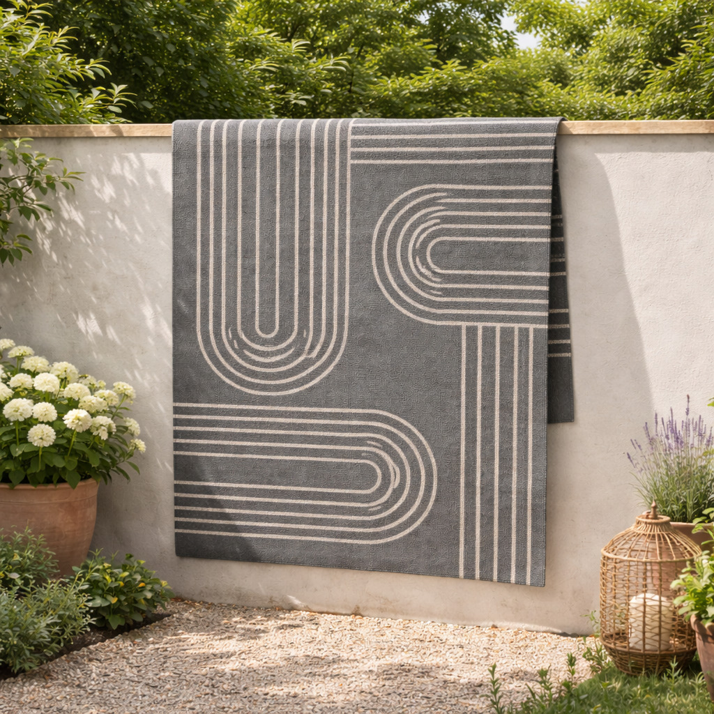 Minimalist Linear Pattern Living Room Rug