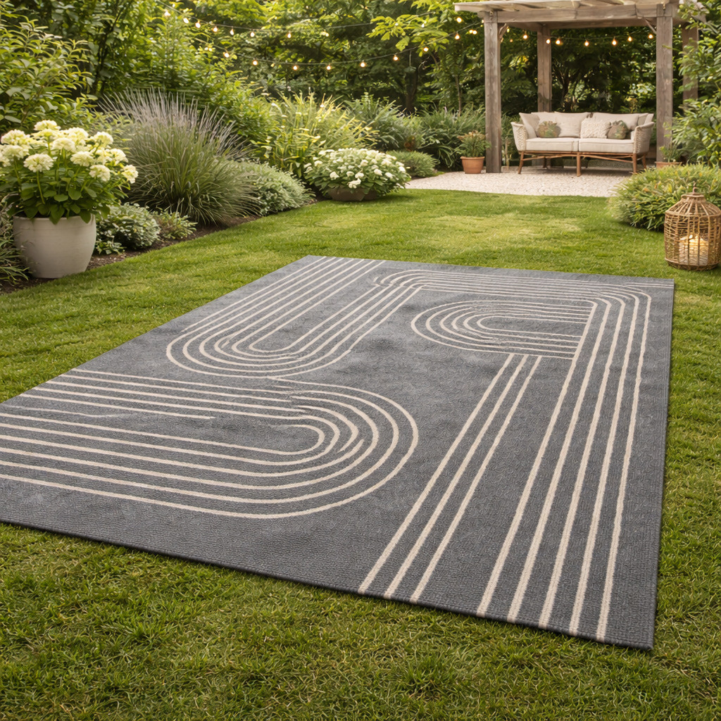 Minimalist Linear Pattern Living Room Rug