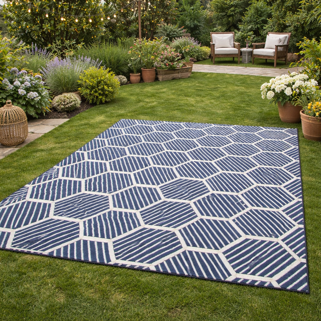 Bedroom carpet  Geometric wool  Area rug 6x10  7x10 8x10 8x11 9x12  Tufted carpets  White and Blue wool