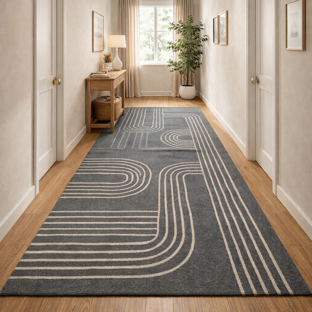 Minimalist Linear Pattern Living Room Rug
