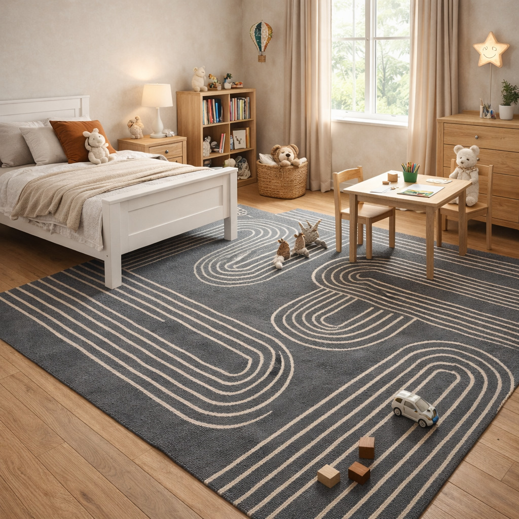 Minimalist Linear Pattern Living Room Rug