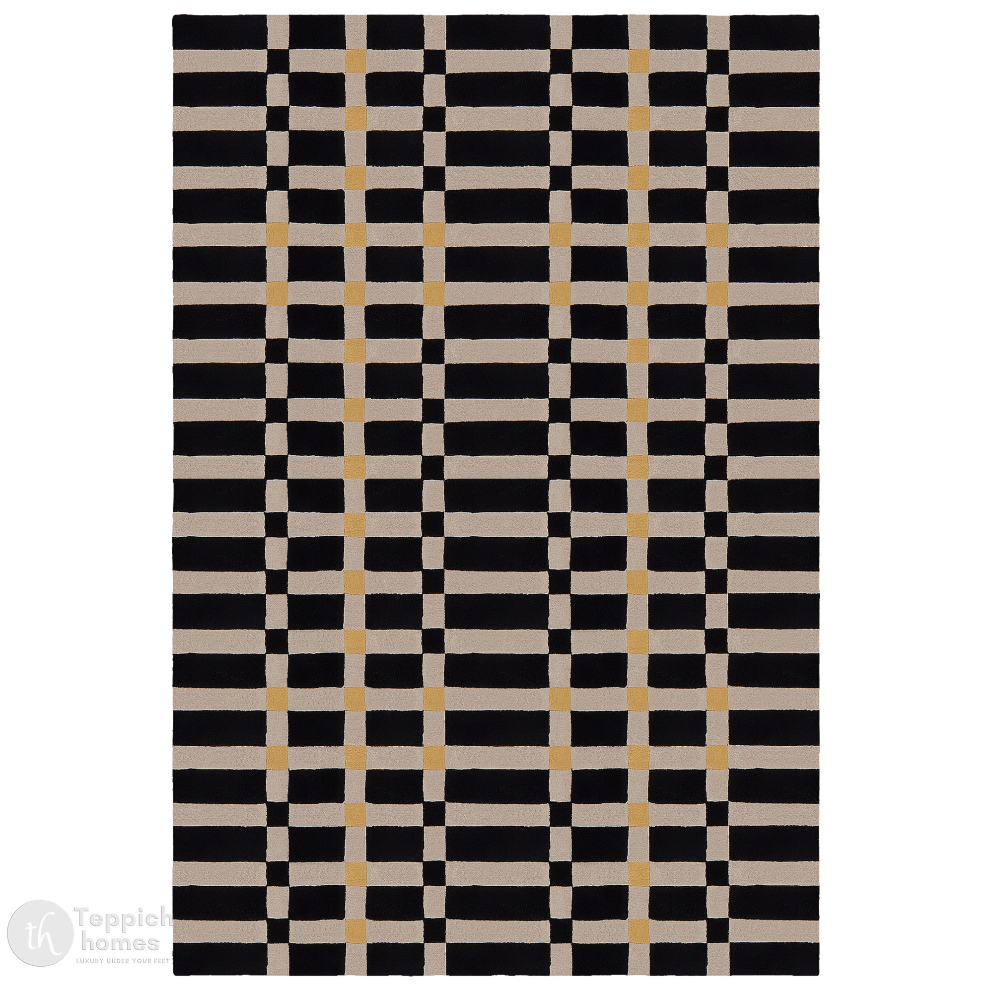 Hallway rug  Geometric carpet  Wool area rugs  8x13 9x10 9x12 10x14  Tufted carpet  Black and Beige color