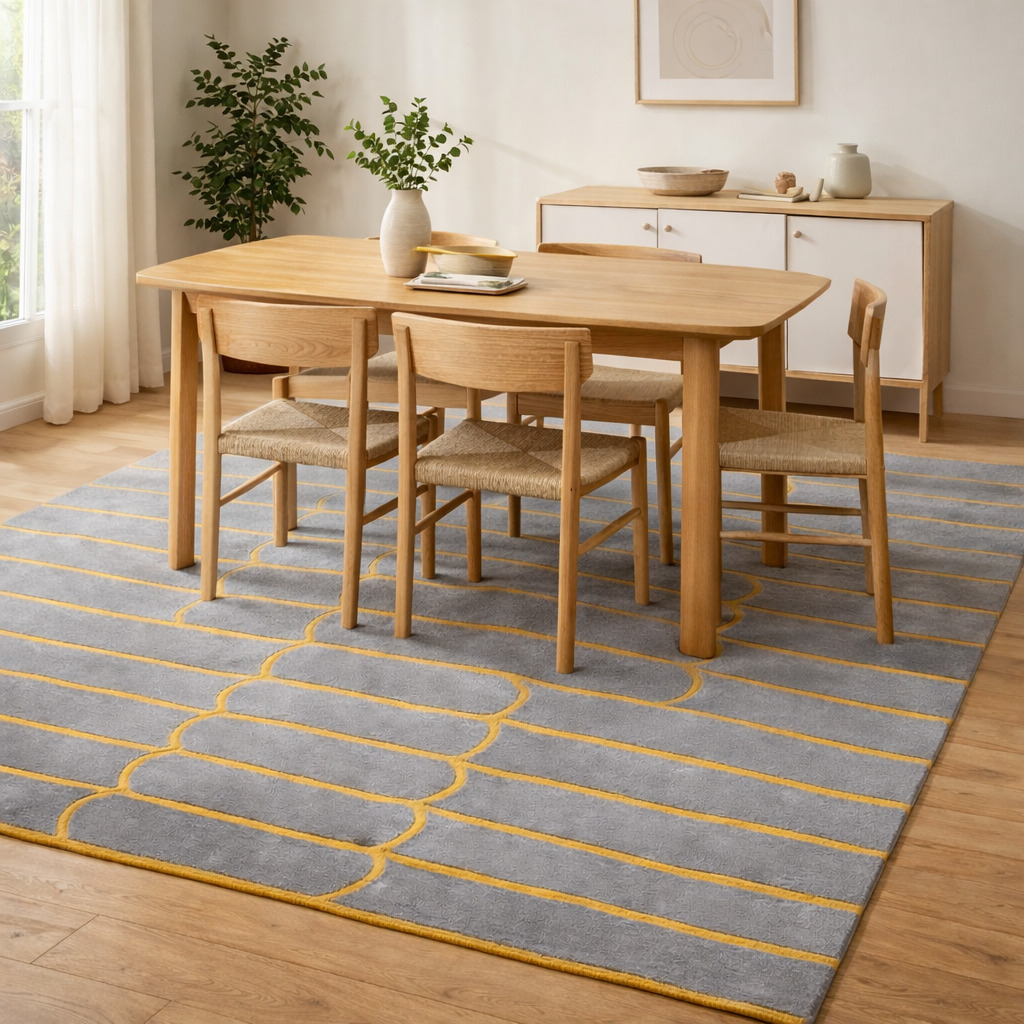 Rugs for Living room  Geometric wool  Tufted carpet  5x8 6x9 7x10 8x11  Area rug  Grey color