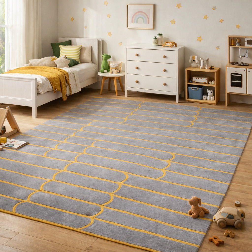 Rugs for Living room  Geometric wool  Tufted carpet  5x8 6x9 7x10 8x11  Area rug  Grey color