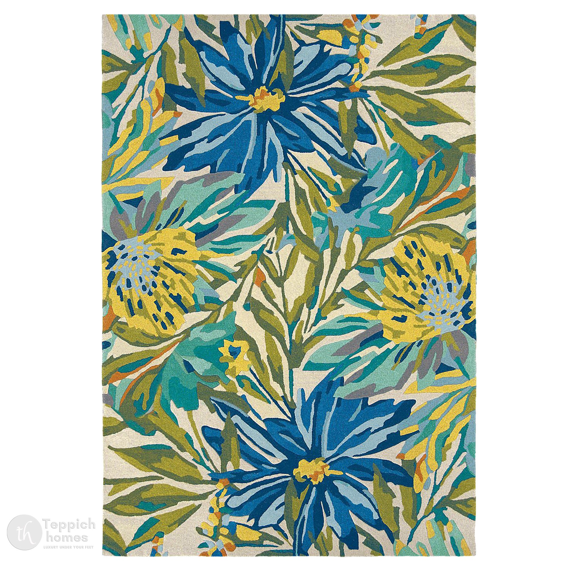 Hand Tufted Floral Wool Rug 5x7 6x9 8x11  9x12 Colorful Rectangle Rug Bedroom Living Room Hallway Dcor
