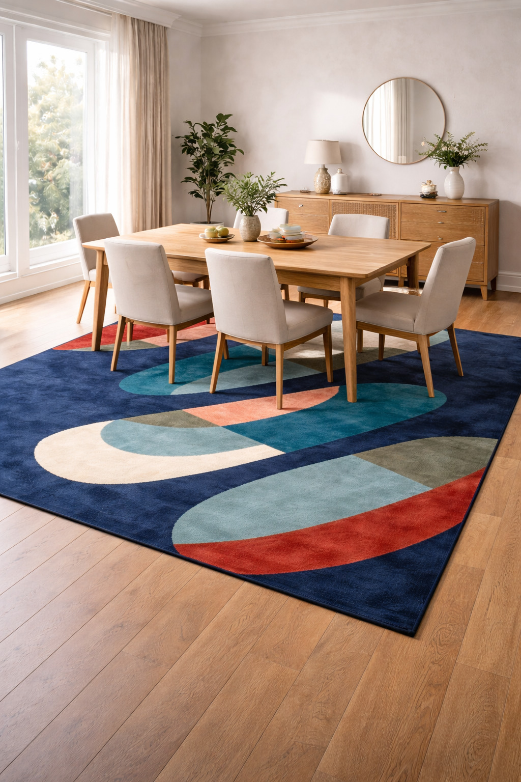Rectangle And Modern Blue Tufted Area Tufted Area Rug for Living and Cozy Room