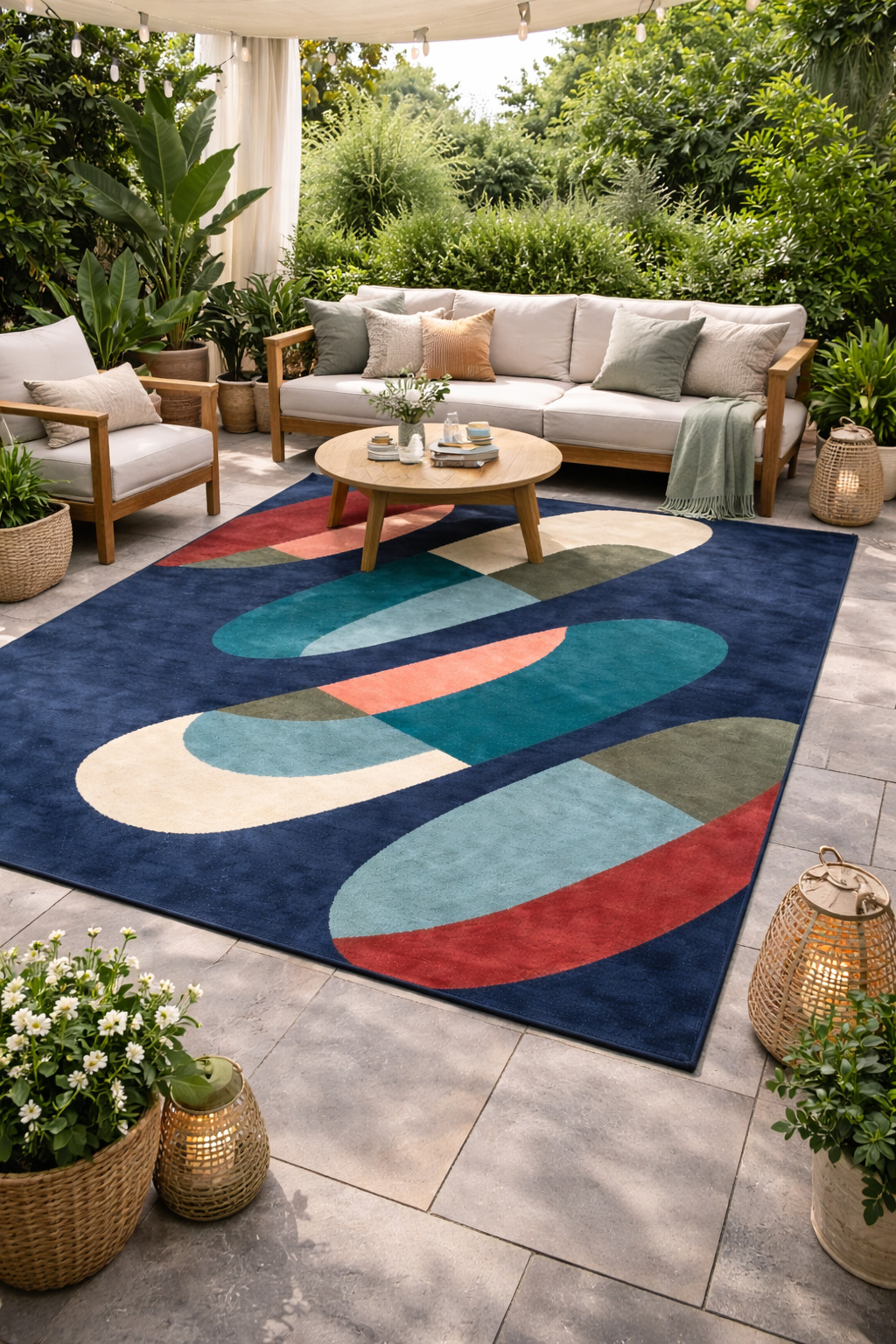 Rectangle And Modern Blue Tufted Area Tufted Area Rug for Living and Cozy Room